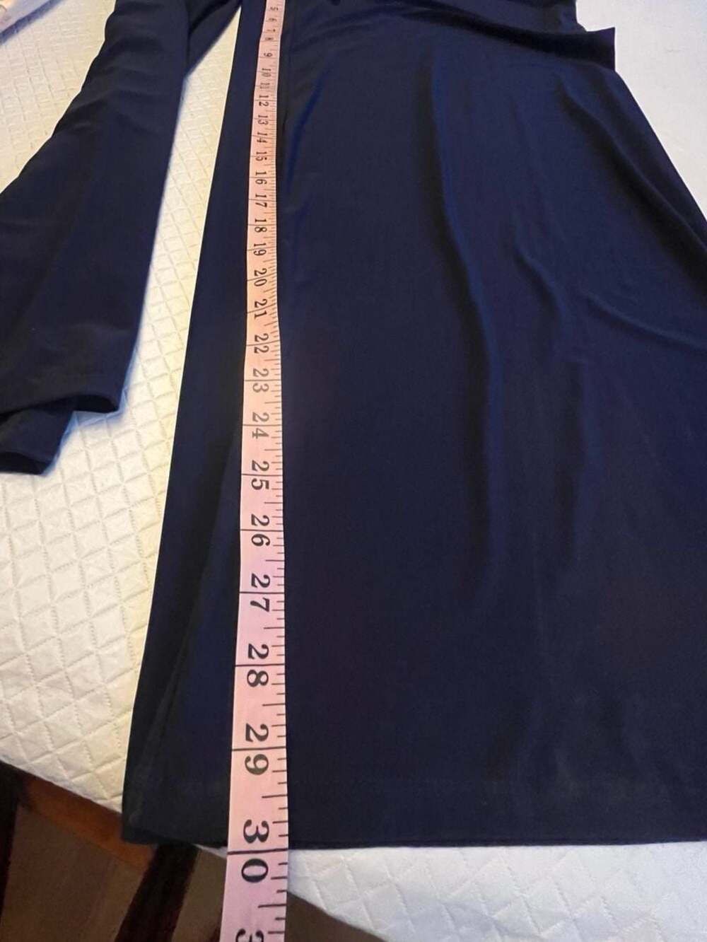 Roz & Ali Navy Blue Cold Shoulder Ruffle Pant Jumpsuit Rhinestone Neckline 1X - Picture 8 of 9